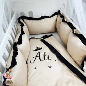 ✪ סט מצעים למיטת תינוק  ✪ מוקה שחור